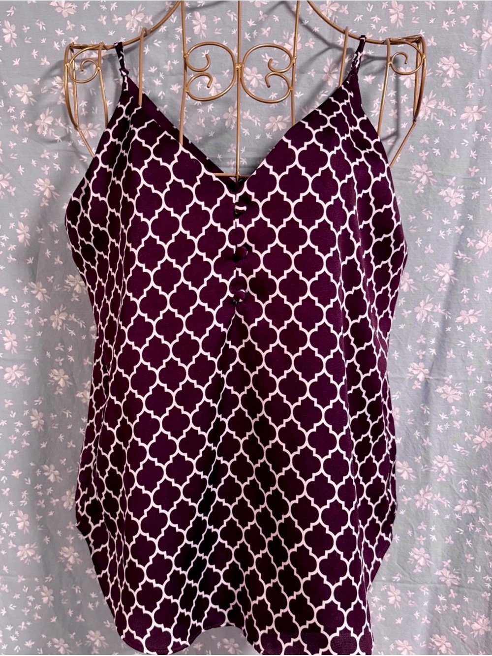 Express Patterned Adjustable Strap Tank Top